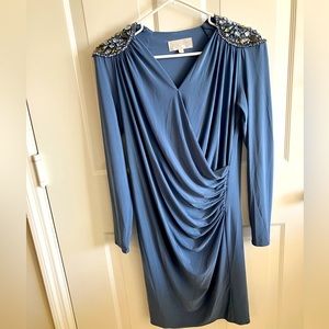 Mignon Evening Dress with Crystal Detailed Shoulders